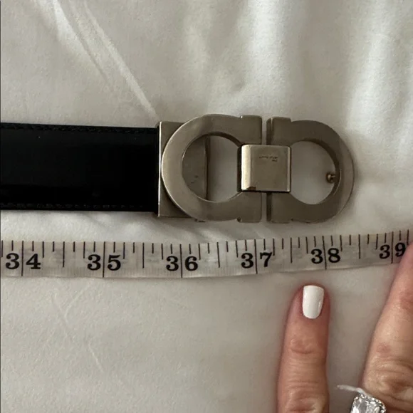 Salvatore Ferragamo Dark Brown Belt with Silver Buckle display picture 3